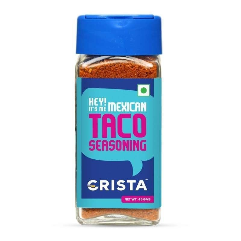 uk51YVWLwjcKL-1-1.jpg CRISTA 45 gms Mexican Taco Seasoning for Taco, Enchilada & Burrito | Premium Herbs & Spices Blend with authentic Mexican Flavours | Zero added Colours, Fillers, Additives & Preservatives | Vegan - Image 1