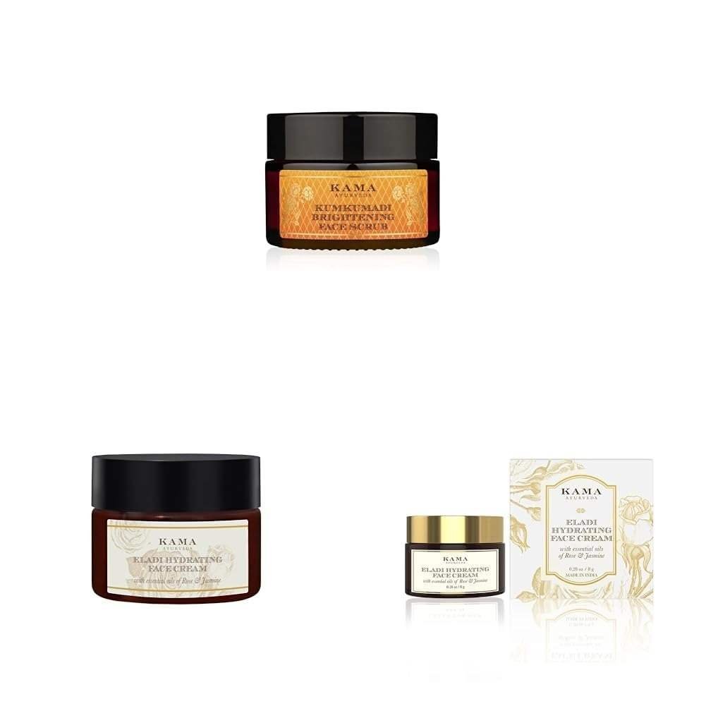 uk51YfFoUG5uL-1-1.jpg Kama Ayurveda Kumkumadi Brightening Face Scrub 25gm,Kama Ayurveda Eladi Hydrating Face Cream 25Gm,KAMA AYURVEDA ELADI HYDRATING FACE CREAM 8GM - Fast UK Delivery - Image 1