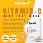 Deewal Premium Vitamin C Clay Face Mask | Brightening & Anti-Aging Face Pack | 100% Vegan & Natural | With Vitamin C & Kaolin Clay for Skin Illumination | Deep Cleansing & Hydration | Suitable for All Skin Types - Fast UK Delivery - Image 3