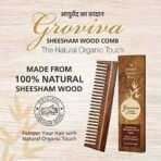 Groviva Sheesham Wood Comb 14 FC | For Hair Growth | Hair Straightening | Frizz Control | Comb for Men & Women | Oil Treated | Wide Tooth (One Size, 3) - Fast UK Delivery - Image 2
