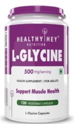 Healthyhey Nutrition L- Glycine - 500 mg - Support Brain and Sleep Health -Pack of 120 Veg. Capsules (120), 136 grams - Fast UK Delivery