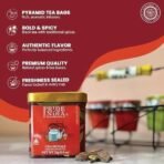 Pride of India | Chai Royale Exquisite Spiced Tea 1 oz (28.3 gm) | 15 Pyramid Full Leaf Individually Wrapped Tea Bags | 100% Natural Blend of Black Tea & Spices |Bold & Spicy Flavor - Fast UK Delivery - Image 6