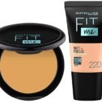 Maybelline New York Liquid Matte Foundation 220 Natural Beige & New York Compact Powder For All Skin Types, 230 Natural Buff, 8G - Fast UK Delivery
