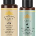 Kama Ayurveda Organic Sweet Almond Oil (50ml - In) & Kama Ayurveda Extra Virgin Organic Coconut Oil - 50ml Combo - Fast UK Delivery