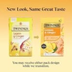 Twinings Lemon & Ginger 20 Single Tea Bags - 4 Pack, 4 X 30 g - Fast UK Delivery - Image 3
