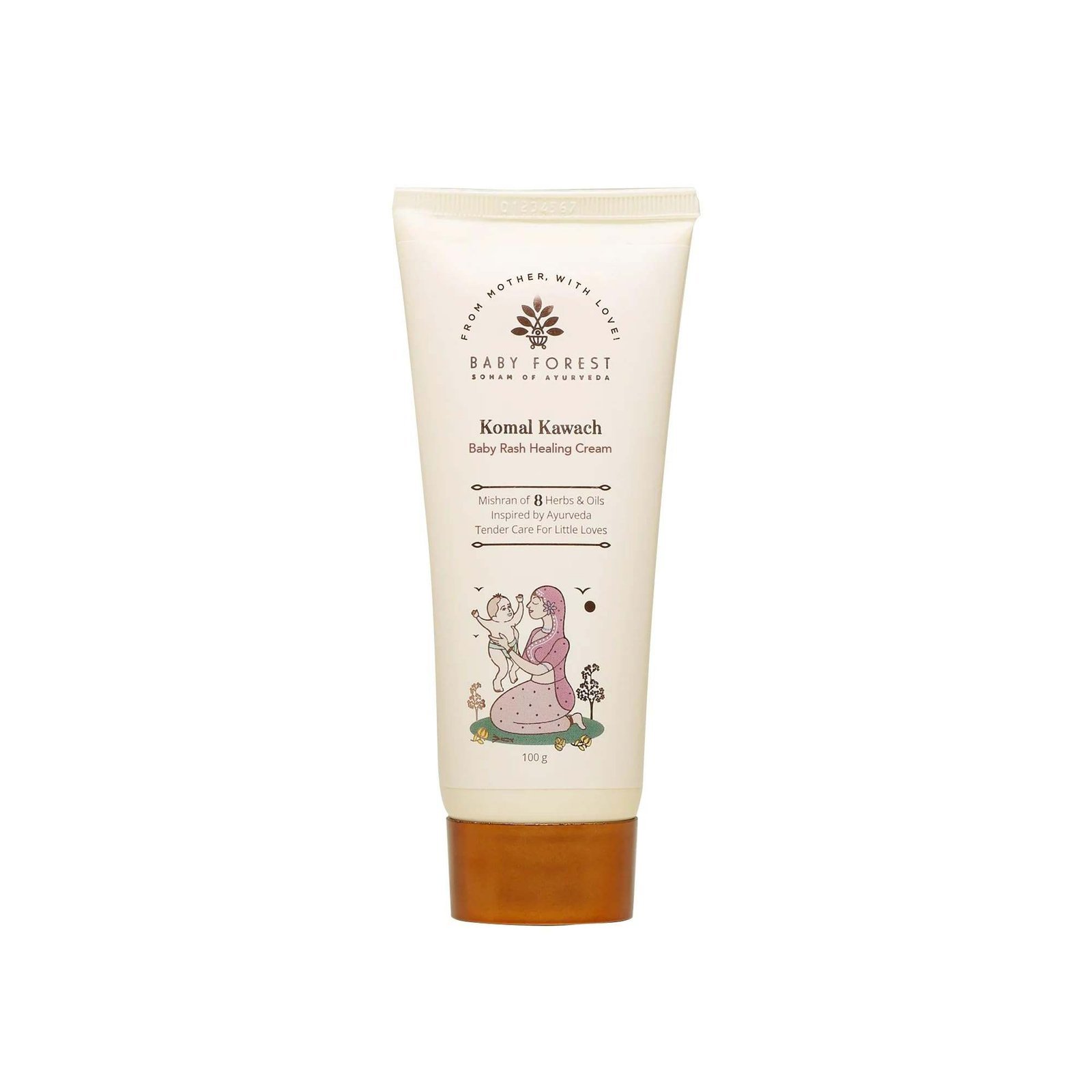 uk51bvHdlTQyL-1-1.jpg BABY FOREST Komal Kawach Baby Rash Healing Cream 100g, with 8 herbs and oils | Derma safe - Fast UK Delivery - Image 1