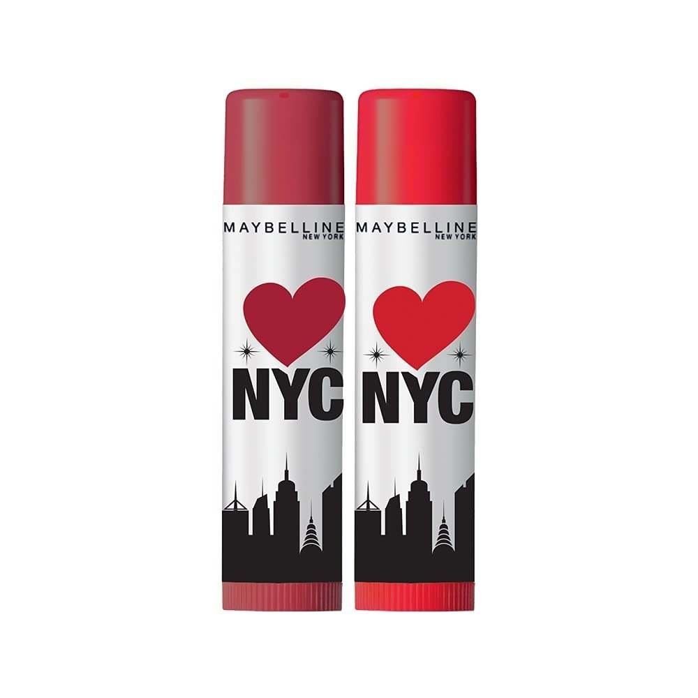 uk51cKVcFFES.jpg Maybelline New York Baby Lips Loves NYC Lip Balm, Highline Wine & Broadway Red (Pack of 2) 9g - Fast UK Delivery - Image 1