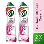 Cif Pink Multi Purpose Surface Cleaner Cream with Floral Fragrance, Removes Grease & Dirt wth Natural Cleaning Particles for Shiny Surface, 2x500ml - Fast UK Delivery - Image 3