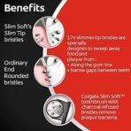 Colgate SlimSoft Charcoal Soft Black Bristles manual Toothbrush for adults, 8 Pcs (Buy4 Get 4), Soft Bristles for Gentle Deep Cleaning - Fast UK Delivery - Image 3