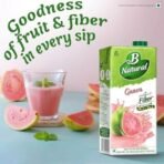 B Natural Guava Juice, Goodness of Fiber, Vit C & E, Made with 100% Fruit Pulp and 0% Concentrate, 1 litre - Fast UK Delivery - Image 4