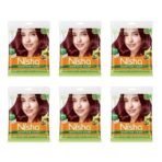 Nisha Cream Hair Color Rich Bright Long Lasting Hair Colouring For Ultra Soft Deep Shine 100% Grey Coverage Conditioning With Natural Herbs Burgundy (Pack of 6) - Fast UK Delivery - Image 2