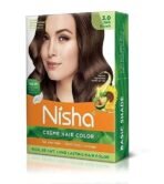 Nisha Cream Hair Color, Permanent Hair Colour Dark Brown, Silky & Shiny 100% Grey Coverage Rich Bright Long Lasting Hair Colouring For Ultra Soft Deep Shine Hair Dye (Pack of 4) - Fast UK Delivery - Image 7