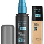 Maybelline New York Fit Me Matte+Poreless Liquid Foundation Medium Coverage For Oily Skin oil, 128 Warm Nude, 30Ml With Spf Fit Me Matte + Poreless Setting Spray, 60 Ml, Pack Of 1 - Fast UK Delivery