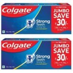 Colgate Strong Teeth, 500g (Combo Pack of 2), India's No: 1 Toothpaste Brand, Calcium-boost for 2X Stronger Teeth, Prevents cavities, Whitens Teeth, Freshens Breath - Fast UK Delivery - Image 2