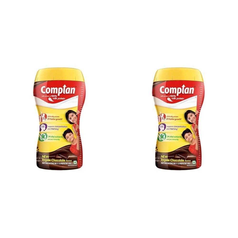 uk51fjYVbpBL-1.jpg Complan Nutrition Drink Powder for Children, Royale Chocolate Flavour, 500 g Jar | Nutrition drink for kids with protein & 34 vital nutrients (Pack of 2) - Fast UK Delivery - Image 1