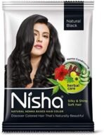 Nisha Natural Henna Powder For Hair Color, Natural Black Hair, Herbal Conditioning Hair Dye for Silky & Shiny Soft Hair Colour for Men & Women - Fast UK Delivery - Image 3