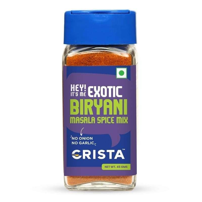 uk51hNfcNAeYL-1-1.jpg CRISTA Exotic Biryani Masala Spice Mix | Rich in flavour | No Onion | No Garlic | Vegan | Pure | Zero added Colours, Fillers, Additives & Preservatives | 45 gms - Image 1