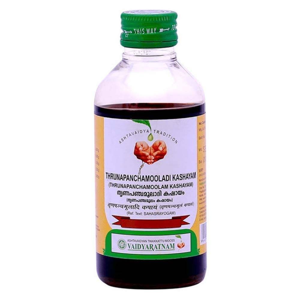 uk51i3tRaC-fL-1.jpg Vaidyaratnam Thrinapanchamooladi Kashayam/Thrunapanchamooladi Kashayam 200 ML (Pack Of 2)| Ayurvedic Products | Ayurveda Products | Vaidyaratnam Products - Fast UK Delivery - Image 1