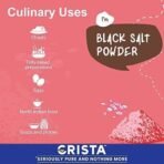 CRISTA Himalayan Black Salt Powder | Kala Namak | Sanchal Powder | Zero added Colours, Fillers, Additives & Preservatives | Light pink | Natural | 500 gms - Image 4