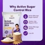 Sugar.Fit Active Sugar Control Rice -1kg, Telangana Sona Masoori Rice,Full Grain Raw Rice,Lab Tested Low GI for Diabetic,100% Natural,Supports Healthy Blood Sugar Levels,Pack of 1 - Fast UK Delivery - Image 3