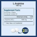 L-Arginine 1000mg Supplement, Nitric Oxide Production & Muscle Growth - 120 Tablets - Fast UK Delivery - Image 5