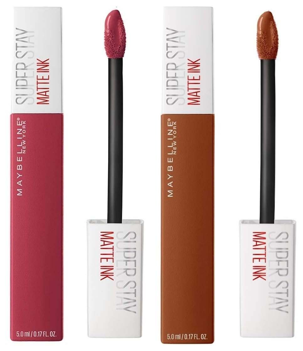 uk51iHkBpoALL-1.jpg Maybelline New York Super Stay Matte Ink Liquid Lipstick, 80 Ruler, 5ml & Maybelline New York Super Stay Matte Ink Liquid Lipstick, 135 Globe Trotter, 5g - Fast UK Delivery - Image 1