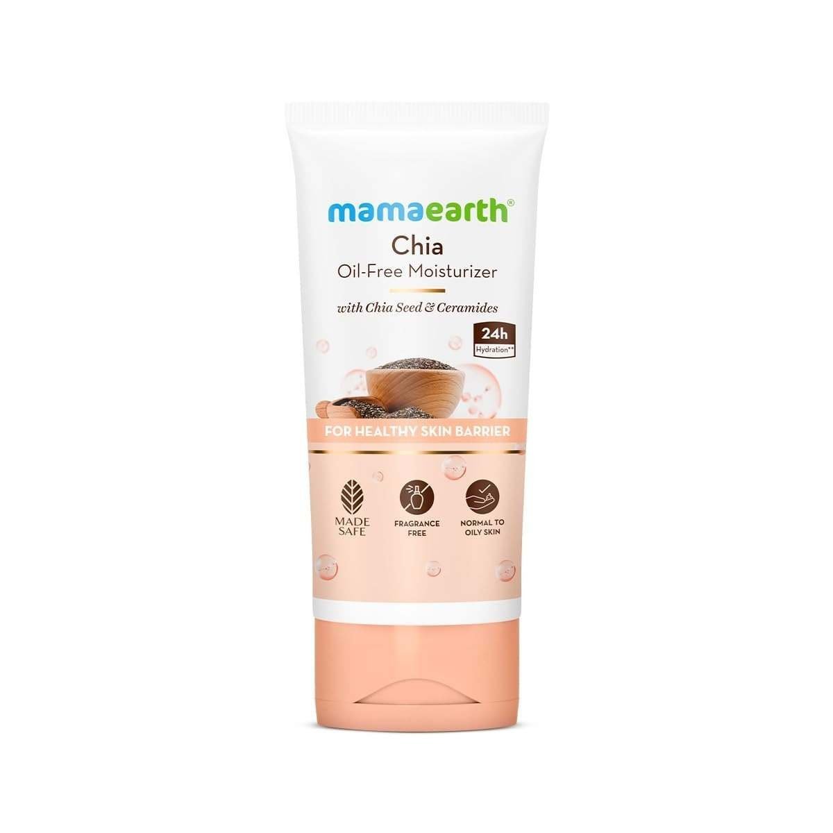 uk51iJYjAzIL.jpg Mamaearth Chia Oil-Free Moisturizer with Chia Seed & Ceramides for Healthy Skin Barrier | For Normal to Oily Skin | 24 Hrs Long-Lasting Hydration | Co-Created with Dermats | Oil-Free Formula | Fragrance Free | 80 g - Fast UK Delivery - Image 1