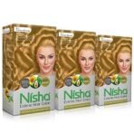 Nisha Cream Permanent Hair Color Long Lasting Fashion Highlights (60Gm+90Ml Each Pack) Golden Blonde (Pack Of 3) - Fast UK Delivery - Image 2