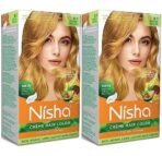 Nisha Cream Hair Color Golden Blonde, Permanent Hair Colour for Women Men, Ultra Soft Deep Shine, 100% Grey Coverage, 8.1 Golden Blonde Hair Colour 120gm Pack of 2 - Fast UK Delivery - Image 2