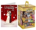 Swad Gift for marriage Happy Married Life with with Card (Swad Mixed Candy 125 Gift Box & 1 Greeting card) - Fast UK Delivery - Image 2