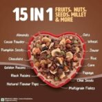Saffola Muesli Choco Crunch with Flavour Pops, 185 gm | 15 in 1 Fruit and Nuts, Seeds, Millet & more | Cereals for breakfast rich in wholegrain, protein, fibre - Fast UK Delivery - Image 5