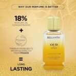 Bella Vita Luxury Men Oud Gold Eau De Parfum Intense Liquid Perfume With Caramel, Orris, Rose, Jasmine |Woody Long Lasting Edp Fragrance Scent 100 Ml - Fast UK Delivery - Image 3