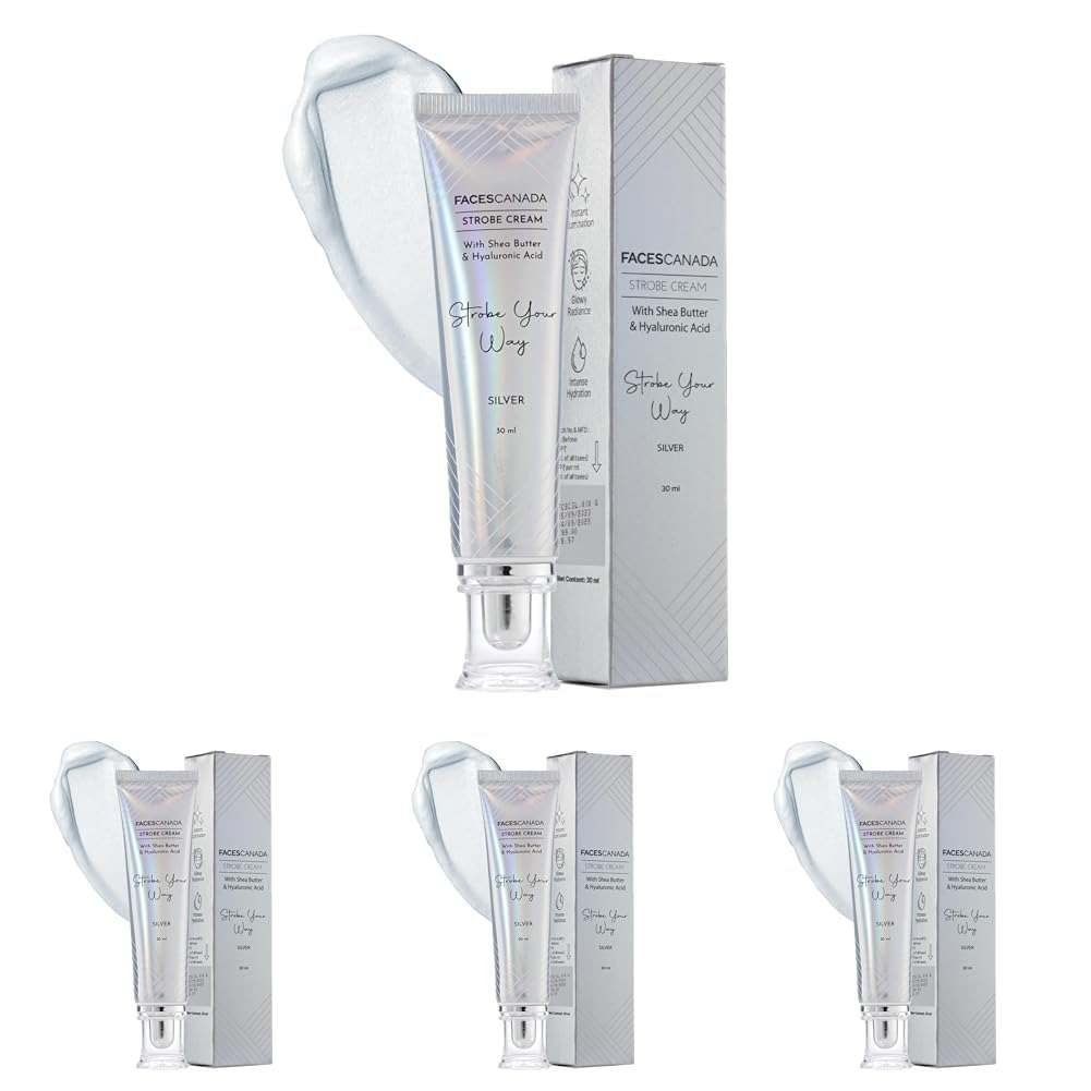 uk51joO9hXSbL-1.jpg FACESCANADA Strobe Cream - Silver, 30Ml | Primer + Highlighter + Moisturizer | Shea Butter & Hyaluronic Acid | Intense Hydration | Flawless Radiant Dewy Skin | Illuminating & Glowing Makeup Base - Fast UK Delivery - Image 1