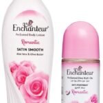 Enchanteur Romantic Perfumed Body Lotion, 250ml, with Aloe Vera & Olive Butter for Satin Smooth Skin & Enchanteur Romantic Roll-On Deodorant for Women, 50ml with Roses & Jasmine Extracts - Fast UK Delivery