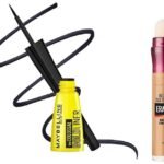 Maybelline New York Full Luminous Natural Finish Liquid Instant Age Rewind Concealer, Caramel, 6ml and Colossal Bold Eyeliner, Black, 3g - Fast UK Delivery