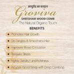 Groviva Sheesham Wood Comb 13 FC | For Hair Growth, hair fall, Dandruff Control | Hair Straightening | Frizz Control | Comb for Men & Women | Oil Treated | Wide Tooth (Pack of 2) - Fast UK Delivery - Image 6