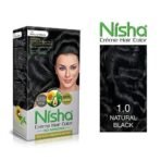 Nisha Cream Hair Color Natural Black, Permanent Hair Colour for Women Men, No Ammonia, Ultra Soft Deep Shine, 100% Grey Coverage, 1.0 Black Hair Colour 120gm Pack of 3 - Fast UK Delivery - Image 3