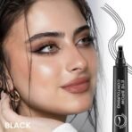 ZEYFLEEB 4 Point Eyebrow Pencil Black,Waterproof Microblading Eyebrow Pencil with a Micro-Fork Tip Applicator Creates || Black Fine Sketch Liquid Eye Brow Tattoo Tint Pen - Fast UK Delivery - Image 3