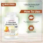 L-Glycine Amino Acid 500mg Supplement, Supports healthy sleep & immune system, Supports Brain Health 120 Veg. Capsules - Fast UK Delivery - Image 4