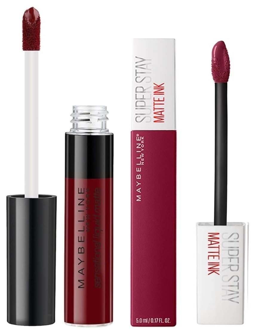 uk51lS1sOTCXL-1.jpg Maybelline Sensational Liquid Matte Lipstick, Soft Wine, 7 g and Maybelline New York Super Stay Matte Ink Liquid Lipstick, 115 Founder, 5g - Fast UK Delivery - Image 1
