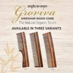 Groviva Sheesham Wood Comb 14 FC | For Hair Growth | Hair Straightening | Frizz Control | Comb for Men & Women | Oil Treated | Wide Tooth (One Size, 3) - Fast UK Delivery - Image 5