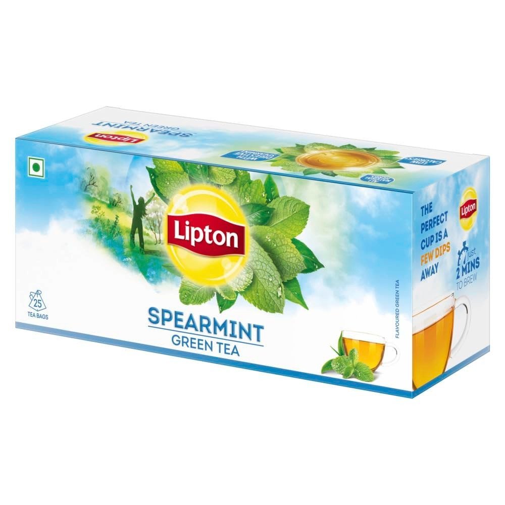 uk51lzQguOq-L.jpg Lipton Spearmint Green Tea with Lemongrass and Ginseng (25 Teabags) - Fast UK Delivery - Image 1