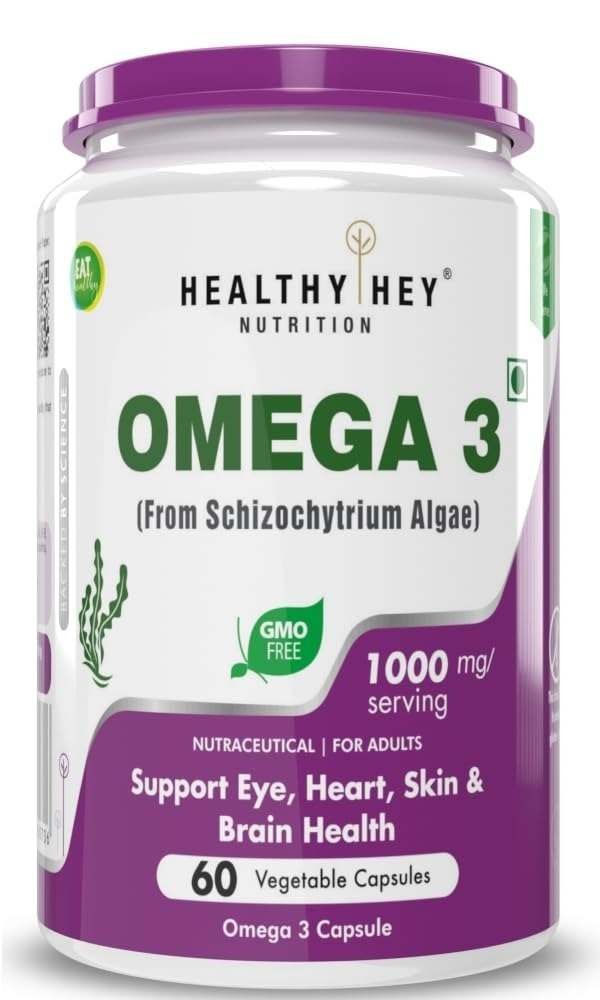 uk51m10Ms-DkL-1-1.jpg HealthyHey Nutrition Natural Omega 3 - Support Heart, Brain & Joint - Sourced from Algae - Fish Oil-free - 60 Veg Capsules - Fast UK Delivery - Image 1
