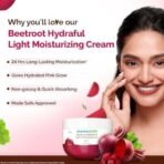 Mamaearth Beetroot Hydraful Light Moisturizing Cream with Beetroot & Hyaluronic Acid | For Hydrated Pink Glow | For Face, Hand & Body | 24H Moisturization | Quick Absorbing | Non-Greasy | Soft Moisturizer | 200 g - Fast UK Delivery - Image 4