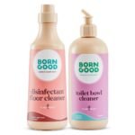Born Good Plant Based Turkish Applewood Fragrance Disinfectant Floor Cleaner (1 L) And Arctic Air Fragrance Toilet Bowl Cleaner (500 ml), Non-Toxic And No Toxic fumes - (Combo Pack of 2) - Fast UK Delivery