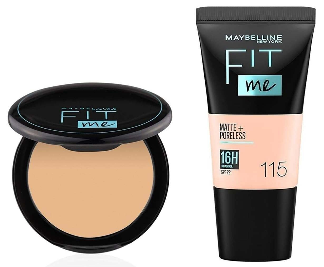 uk51nYxRqoSL.jpg Maybelline New York Liquid Full Coverage Foundation For Oily Skin oil, Matte & Poreless, Fit Me, 115 Ivory & New York Compact Powder, 128 Warm Nude, 8G, Pack Of 1 - Fast UK Delivery - Image 1