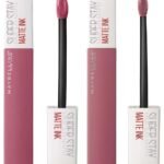 Maybelline New York Super Stay Matte Ink Liquid Lipstick, 15 Lover, 5ml and Maybelline New York Super Stay Matte Ink Liquid Lipstick, 125 Inspirer, 5g - Fast UK Delivery