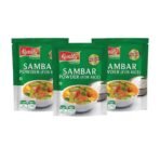 Kwality Sambar Powder for Rice | Authentic South Indian Spice Mix | Perfect for Flavorful Sambar For Rice Dishes | Traditional Masalas | Blended Sambar Pudi (200 g (Pack of 3)) - Fast UK Delivery