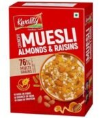 Kwality RCB Muesli Crunchy 400g | 76% Multi Grains with Almonds, Raisins & Honey | Natural Source of Vitamin & Iron | High in Protein & Fiber | Low Fat & Cholesterol-Free | Healthy Food & Breakfast Cereal | Endorsed by Royal Challengers Bangalore (RCB) - Fast UK Delivery - Image 2