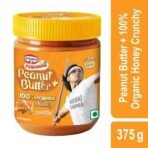 Dr. Oetker FunFoods Peanut Butter+ 100% Organic Honey Crunchy | 375g | No Refined Sugar | Sweetened With Honey | Rich in Protein, Vitamin B6 & B3 | Breakfast Spread - Fast UK Delivery - Image 3